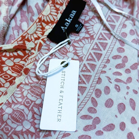 AaKaa Dolman V Neck Tie Back Mini Dress size S NWT - Picture 9 of 10